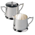 Fine Silver Plated Cream & Sugar Bowl Set w/ Thumb Rest Handles